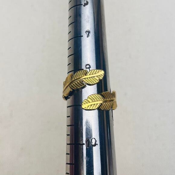y2k 2000s vintage gold leaf ring - Picture 5 of 6